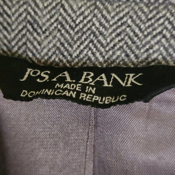 Jos A. Banks Wool Herringbone Tweed Single Breasted Blazer Size 44L - Picture 5 of 8